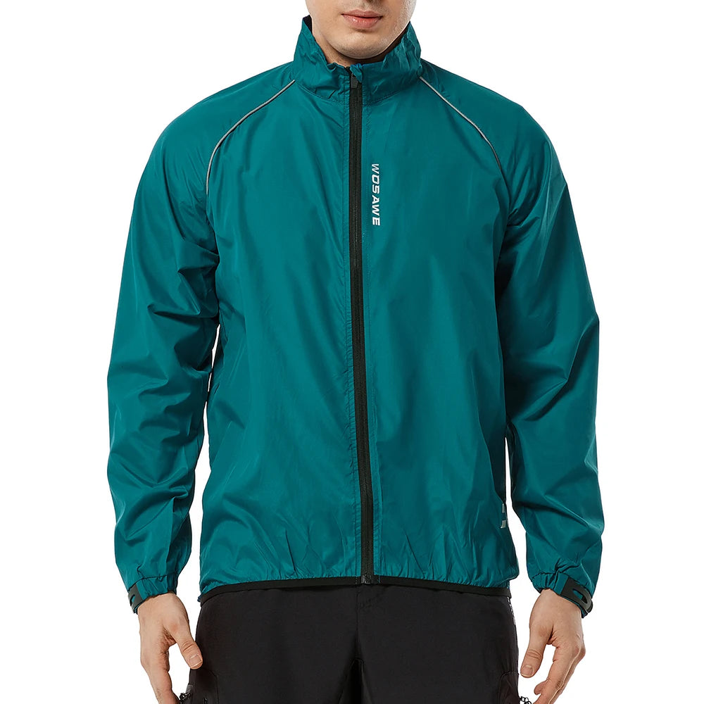 WOSAWE Men’s Ultralight Windproof Cycling Jacket – Reflective & Long Sleeve